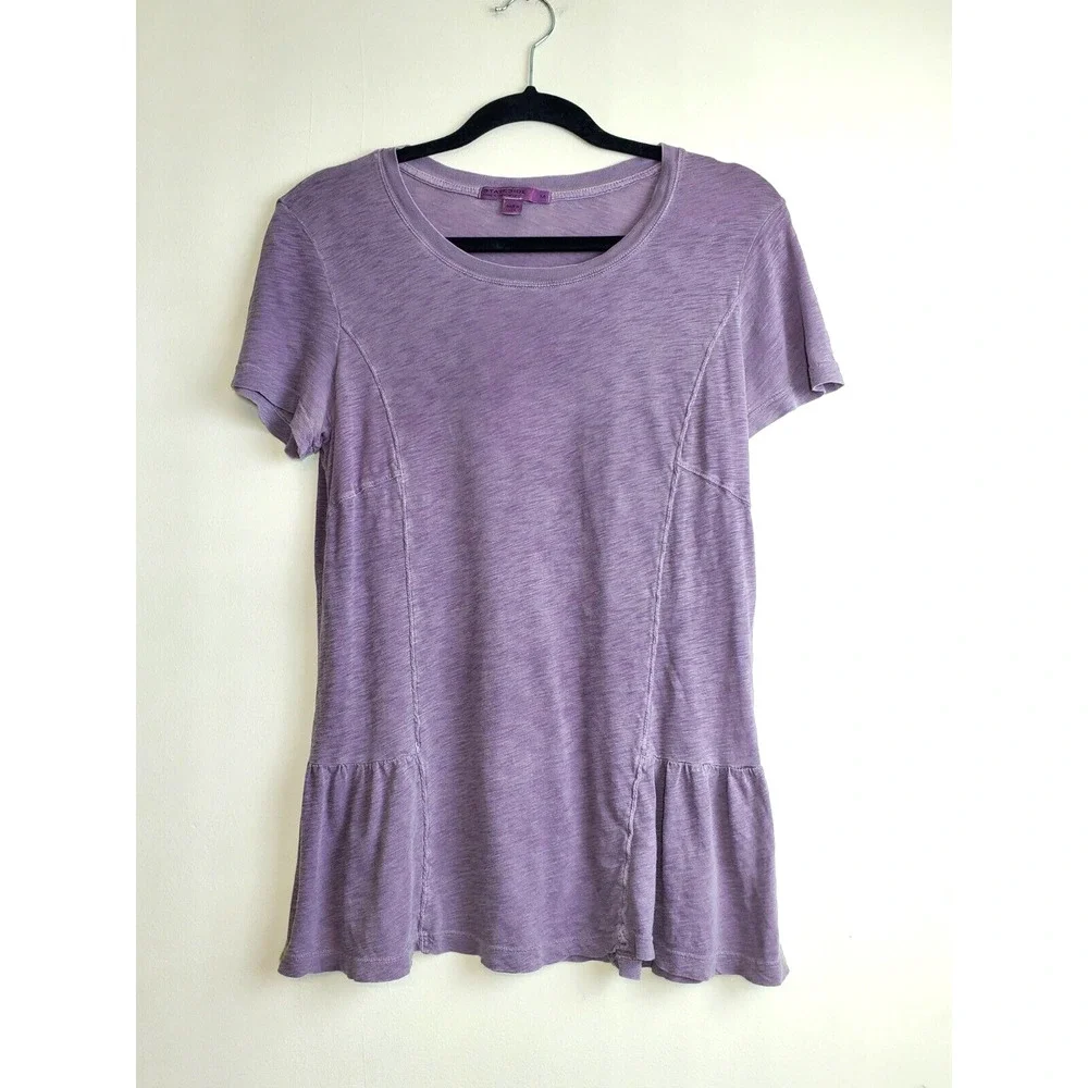 Stateside Anthropologie Womens Medium Supima Cotton Tee SOFTEST Top Peplum‎